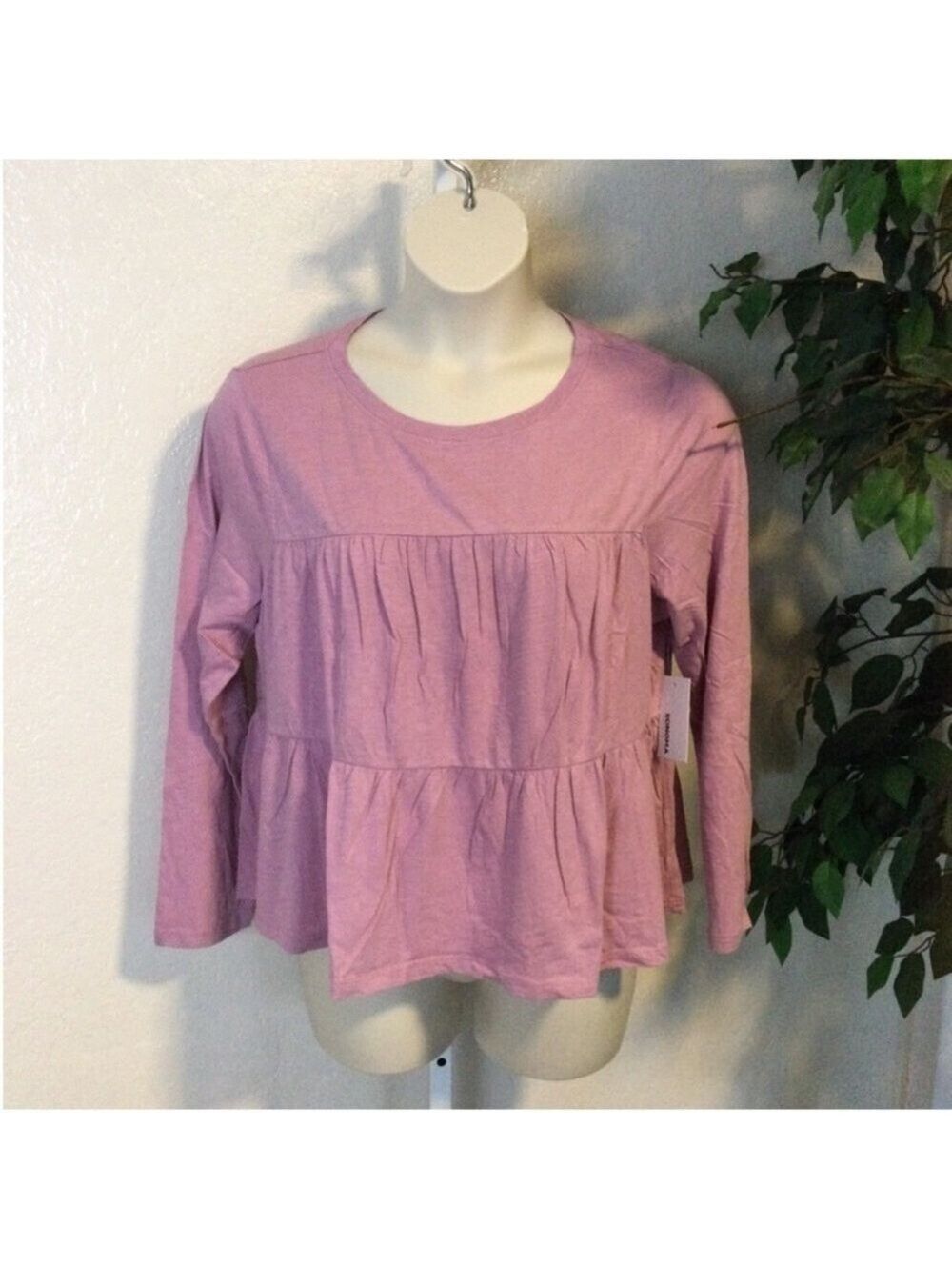 Sonoma tiered slubbed fabric long sleeve tee Woman’s size XXL purple